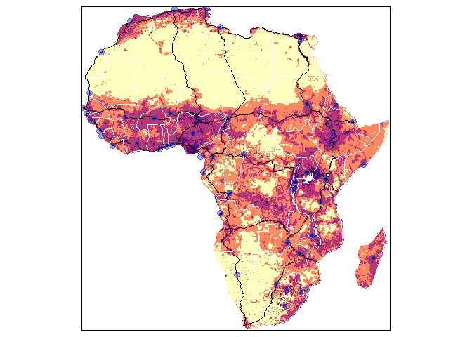 visualisation of afrilearndata on map